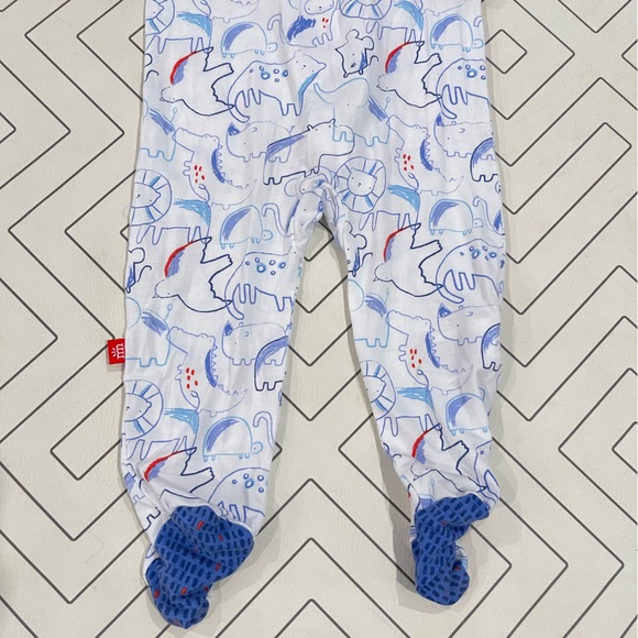 Magnetic Me White Animal Outline Footie Pajama - Picture 9 of 12